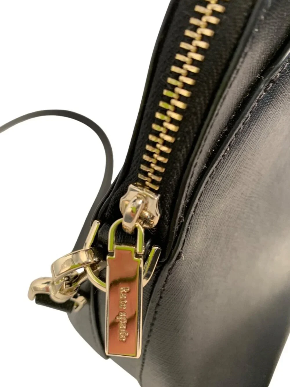 Kate Spade Black Leather Dome Satchel Crossbody Bag M 12 x 9 EUC Sylvia